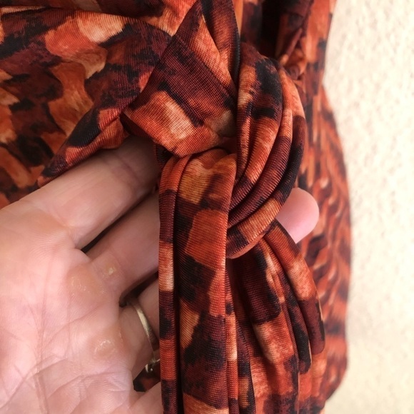 Cocomo Brown And Rust Checkered Blouse, Petite Medium - Picture 8 of 11